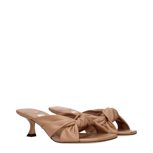 Jimmy Choo Flache Sandalen aus beigem Leder Größen 36, 36.5