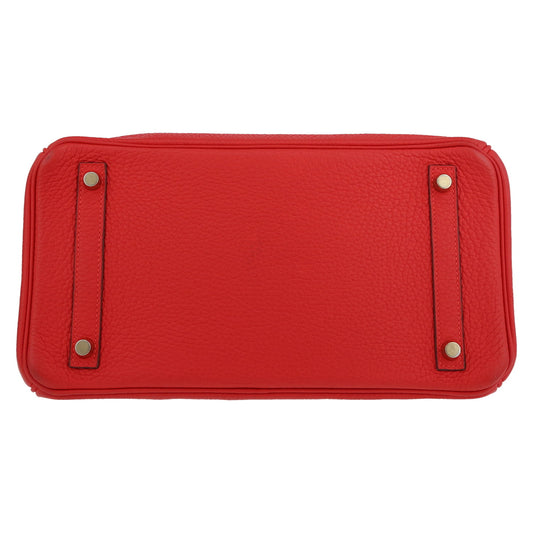 Hermès Birkin Handtasche 30 cm aus Togo-Leder in Rouge Tomate