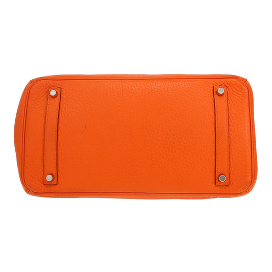 Hermès Birkin Handtasche 35 cm aus orangefarbenem Togo-Leder