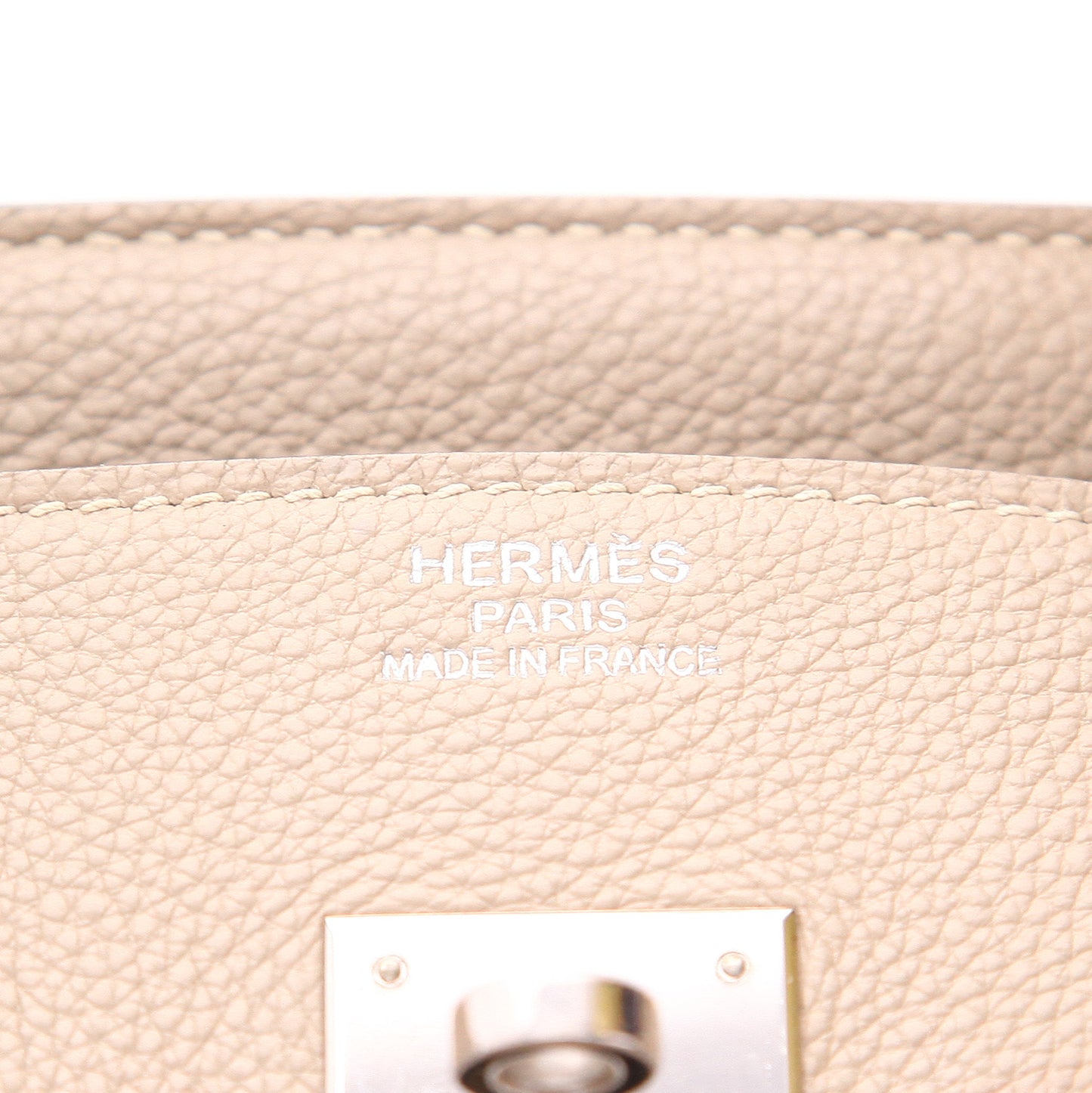 Hermès Birkin Handtasche, 35 cm, aus Togo-Leder in der Farbe Tourterelle-Grau