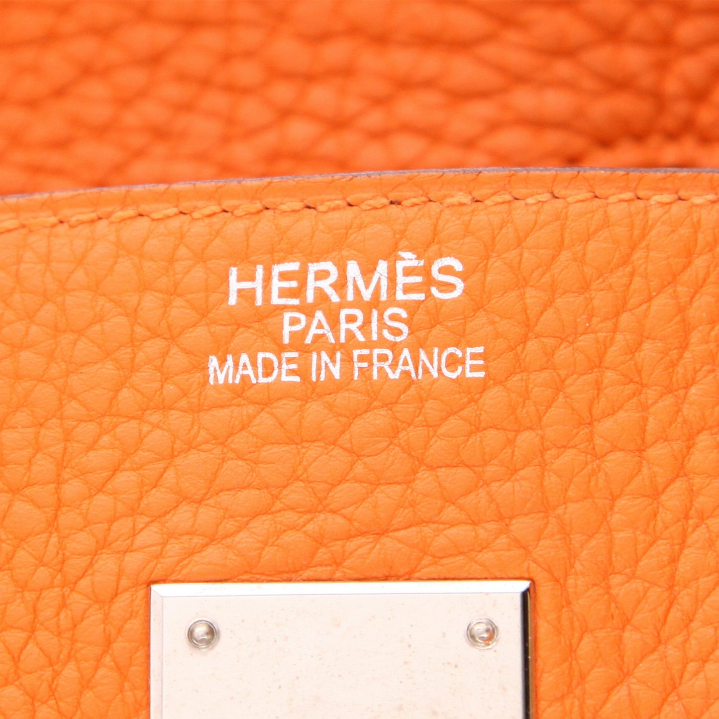 Hermès Birkin Handtasche 35 cm aus orangefarbenem Togo-Leder