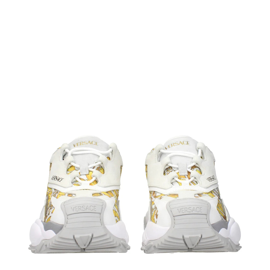 Versace Goldfarbene Low-Top-Sneakers aus Stoff Größe 39