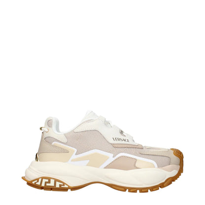 Versace Beige Fabric Chunky Sneakers Größen 35, 36, 39, 40, 41