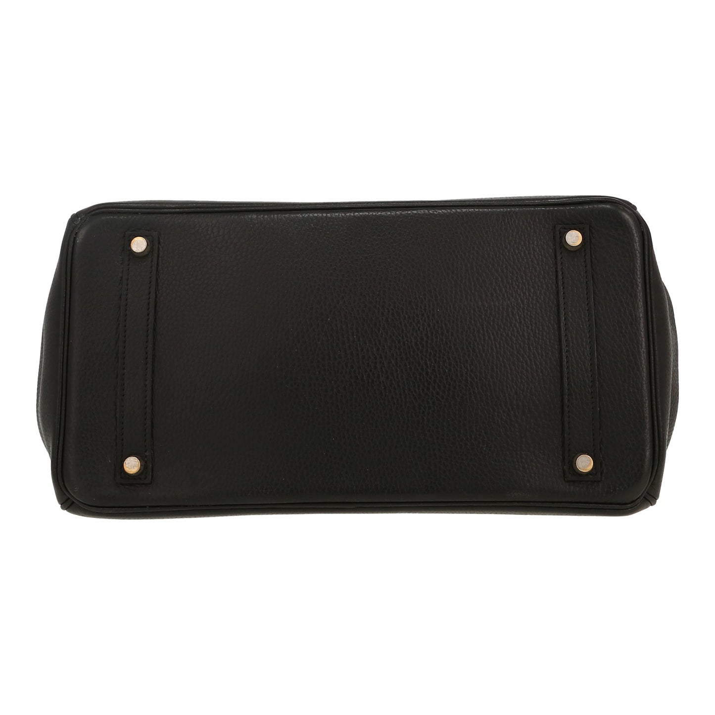 Hermès Birkin Handtasche 35 cm aus schwarzem Fjord-Leder.