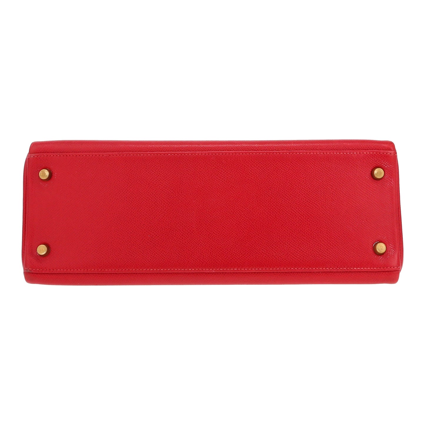 Hermès Kelly Handtasche, 32 cm, aus rotem Courchevel-Leder