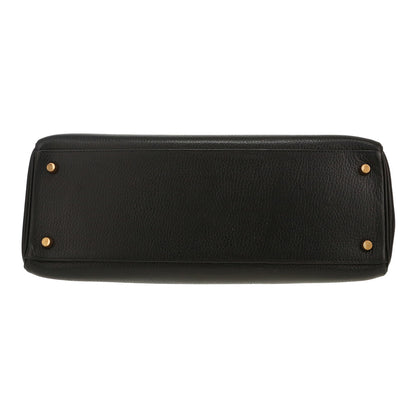 Hermès Kelly Handtasche, 35 cm, aus schwarzem Ardenne-Leder