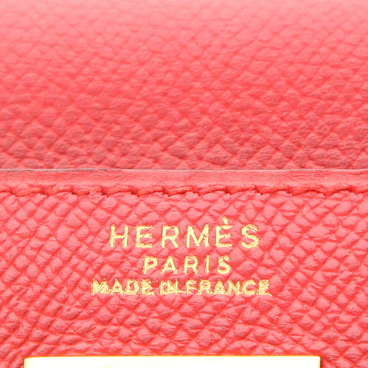 Hermès Kelly Handtasche, 32 cm, aus rotem Courchevel-Leder