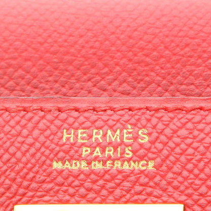 Hermès Kelly Handtasche, 32 cm, aus rotem Courchevel-Leder