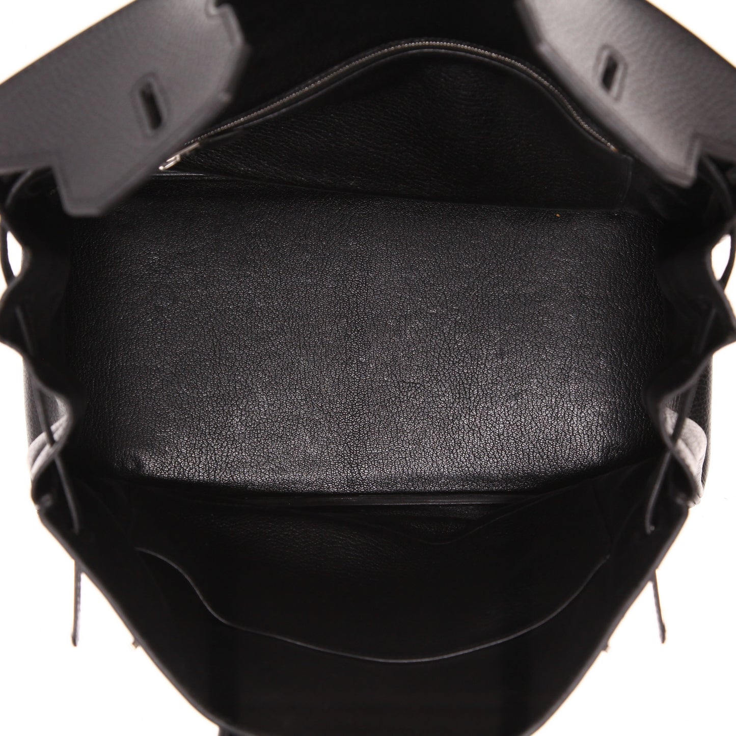 Hermès Birkin Handtasche 35 cm aus schwarzem Fjord-Leder.