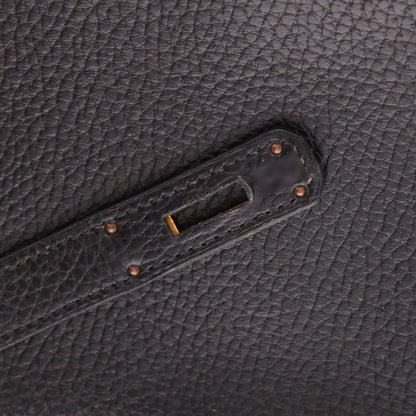 Hermès Kelly Handtasche, 35 cm, aus schwarzem Ardenne-Leder