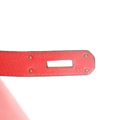 Hermès Kelly Handtasche, 32 cm, aus rotem Courchevel-Leder