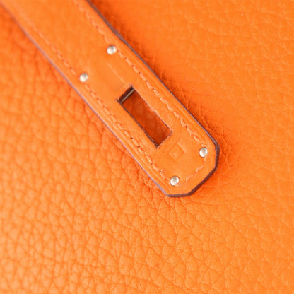 Hermès Birkin Handtasche 35 cm aus orangefarbenem Togo-Leder