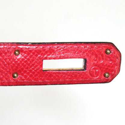 Hermès Kelly Handtasche, 32 cm, aus rotem Courchevel-Leder